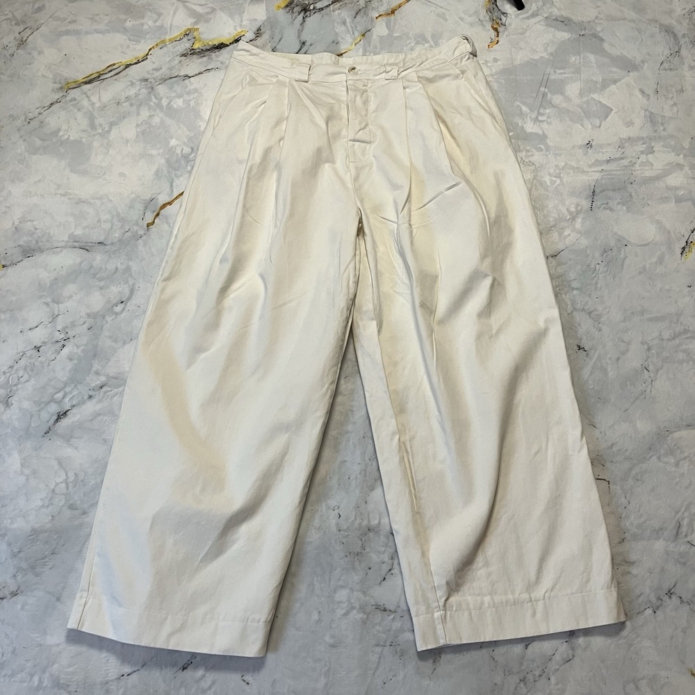 Elwood Pants Womens Size 36 Off White Wide Leg Casual Pleated Front High Rise